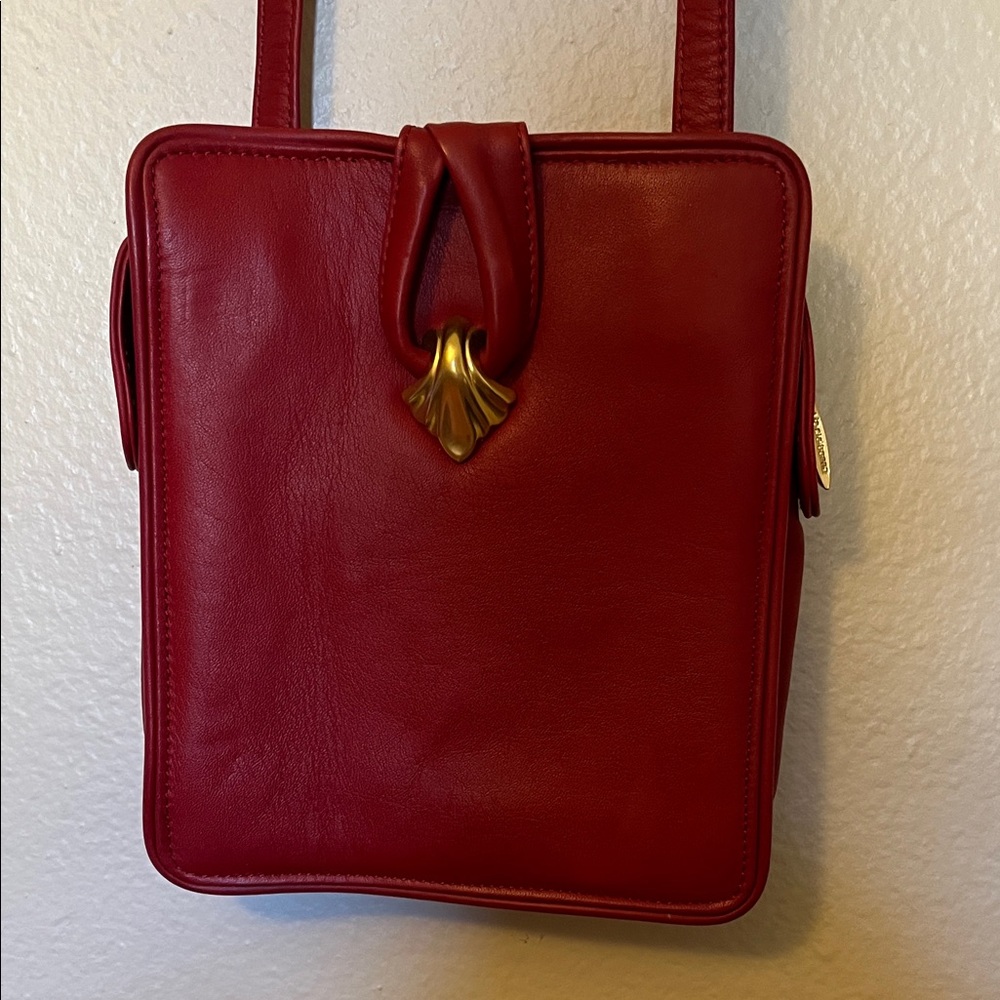 Liz Claiborne Red Leather Shoulder Bag